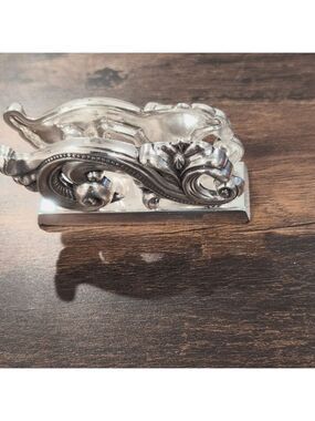 Brighton silver plated business cards or letters holder ,for home or office.GUC.